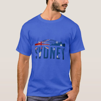Sydney Australien stad silhuett design vän T Shirt