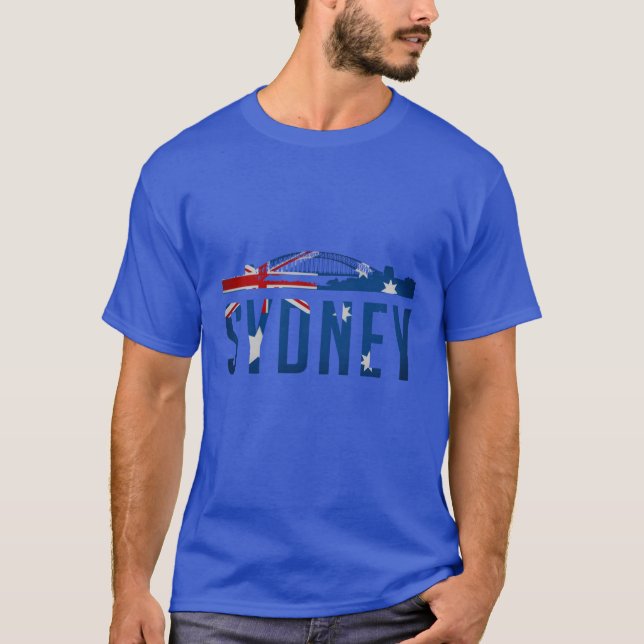 Sydney Australien stad silhuett design vän T Shirt (Framsida)