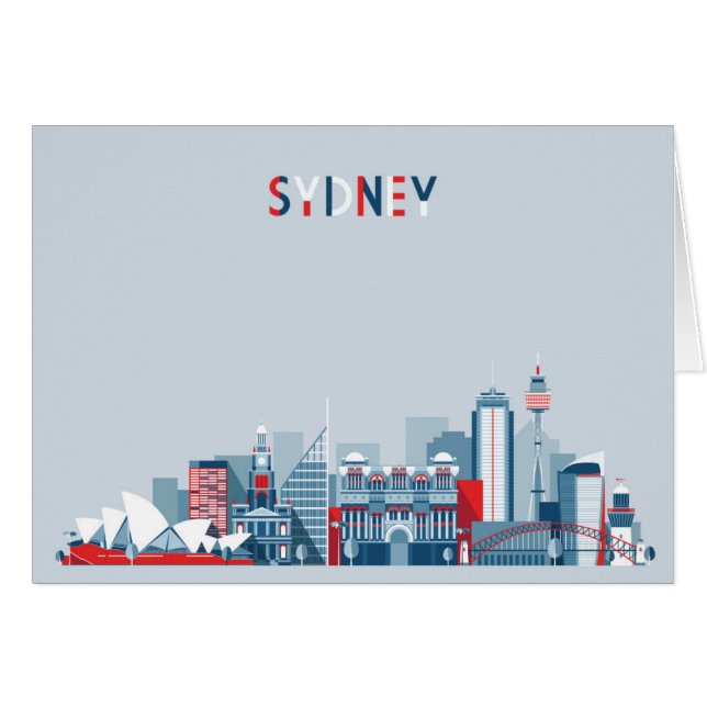 Sydney Australien stadshorisont Hälsningskort (Framsidan Horizontal)