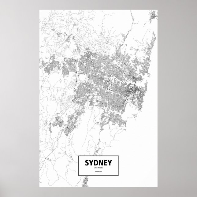 Sydney, Australien (svart på vit) Poster (Framsidan)