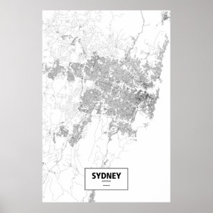 Sydney, Australien (svart på vitt) Poster