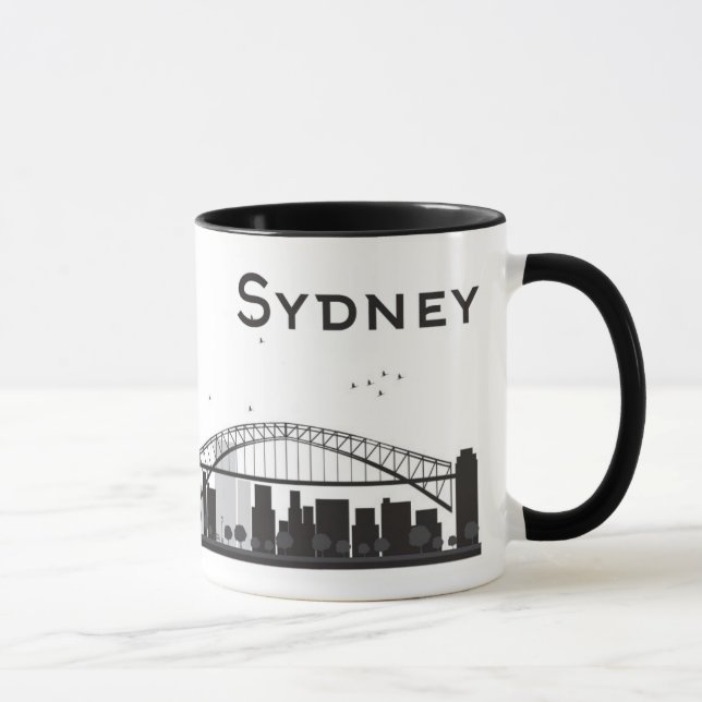 Sydney Australien | svart & vitstadshorisont Mugg (Höger)