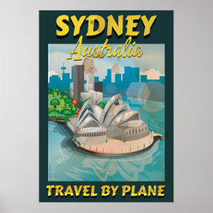Sydney,Australien vintage resor poster