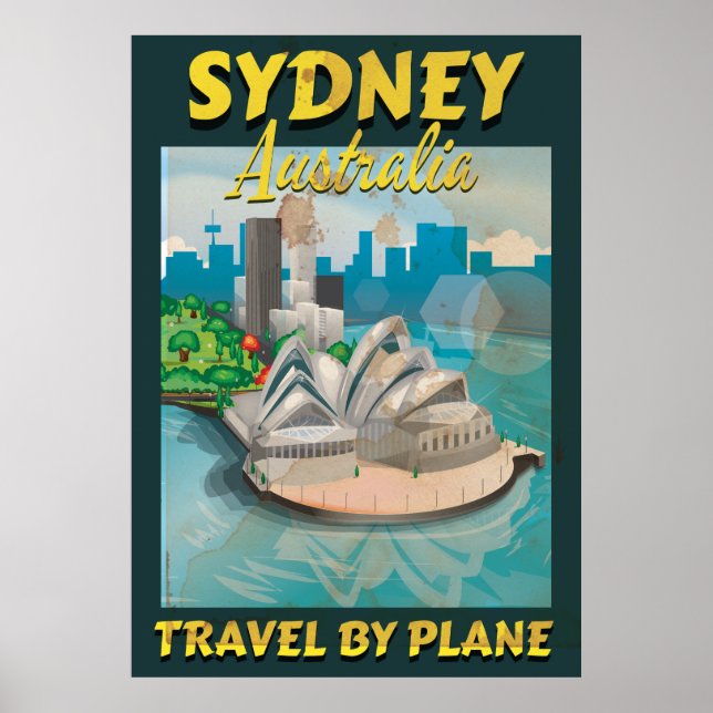 Sydney,Australien vintage resor poster (Framsidan)
