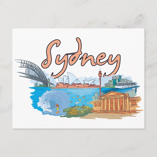 Sydney, Australiens Berömd City Vykort (Framsida)