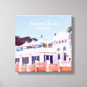 Sydney Balmoral Beach retro Bathers Pavillion Canvastryck