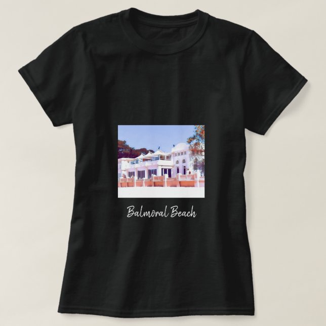 Sydney Balmoral Beach retro Bathers Pavillion T Shirt (Design framsida)