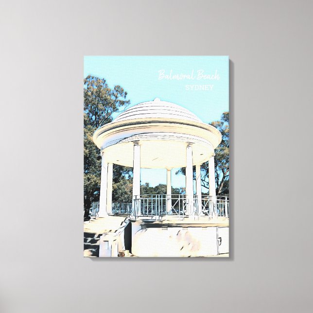 Sydney Balmoral Beach white Rotunda Canvastryck (Framsida)