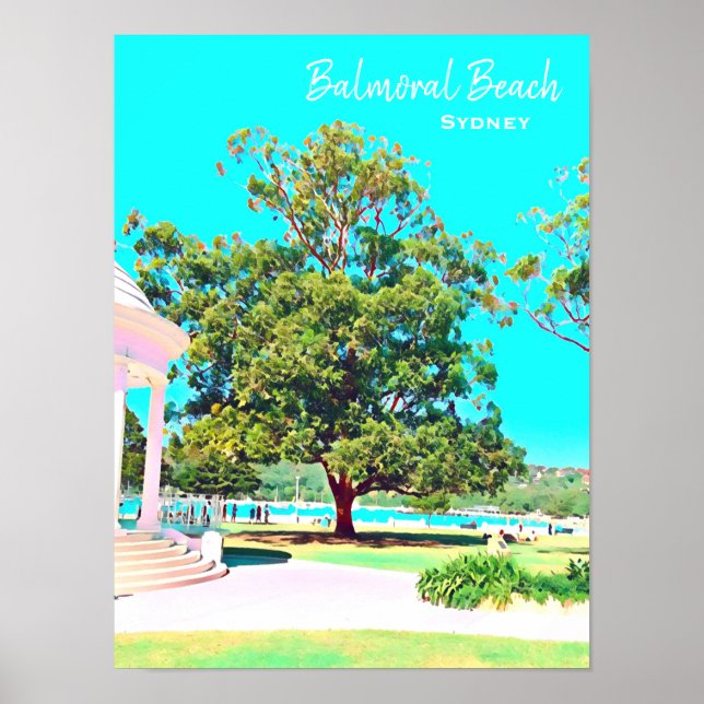 Sydney Balmoral Beach white Rotunda Poster (Framsidan)