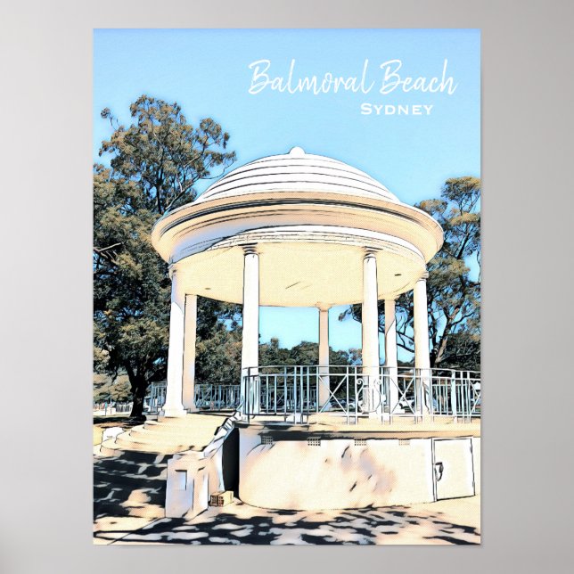 Sydney Balmoral Beach white Rotunda Poster (Framsidan)