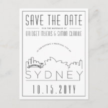 Sydney Bröllop Deco Skyline Spara datumet
