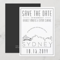 Sydney Bröllop Dekoration Stil Siluett Spara datum
