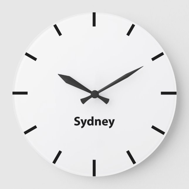 Sydney City Time Zon Newsroom Wall Stor Klocka (Framsida)