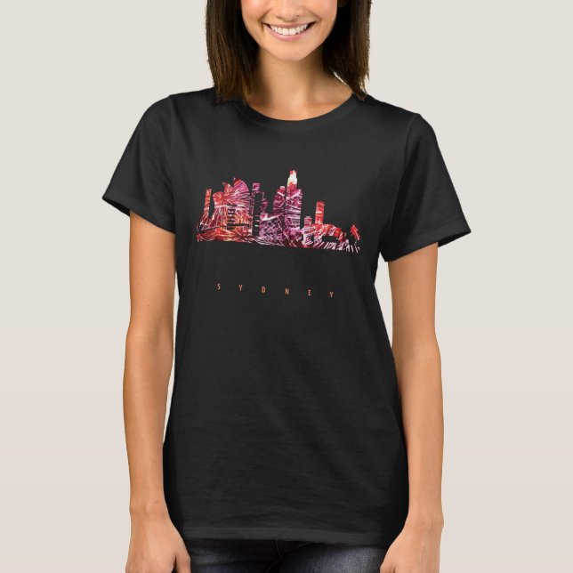 Sydney Colorful Silhouette T Shirt (Framsida)