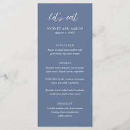 Sydney Dusty Blue Modern Bröllop Meny