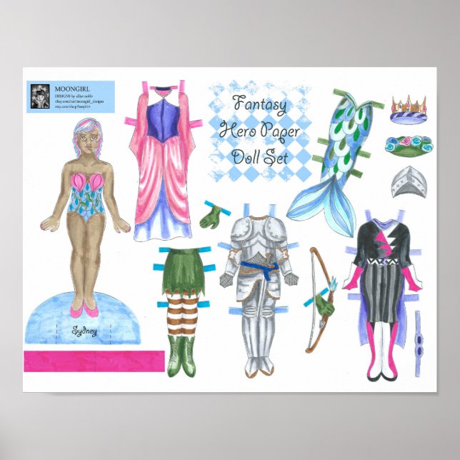 Sydney Fantasy Hero Papper Doll - Play eller Visni Poster (Framsidan)