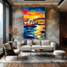 Sydney Fauvist Stadsscen - Operahuset Hamnen Poster
