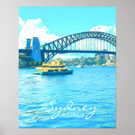 Sydney Ferry Harbor Bridge Poster