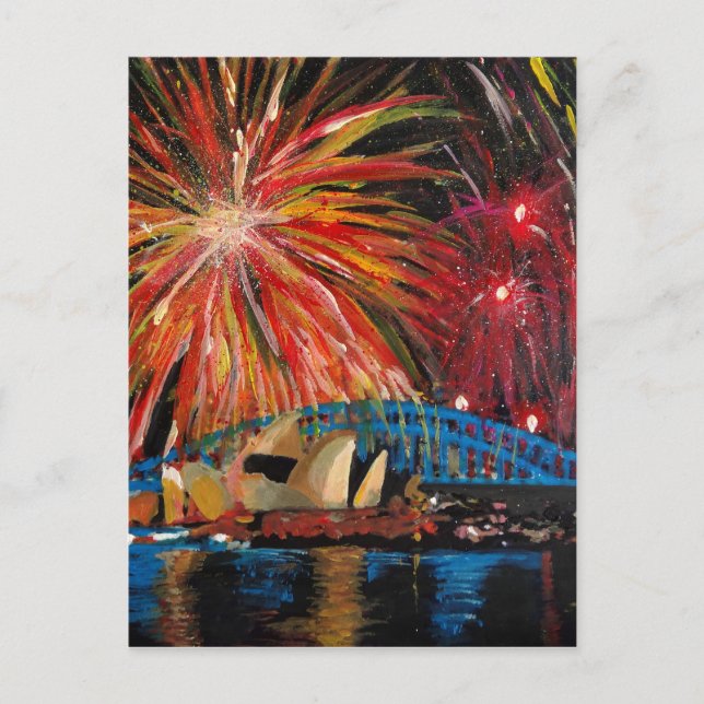 Sydney Firework i Opera House Vykort (Framsida)