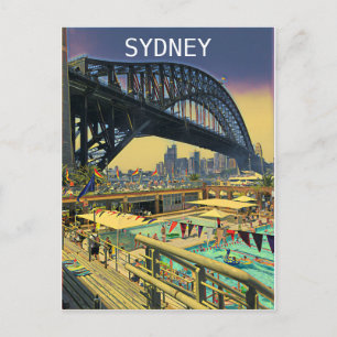 Sydney hamn bro digital konst resor vykort