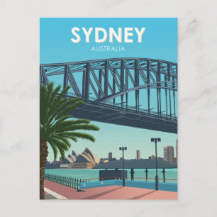 Sydney Harbor Australia Vintage resor Vykort