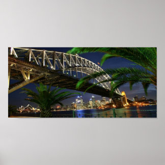 Sydney Harbor Bridge i natt Poster