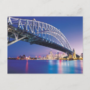 Sydney Harbor Bridge i Night Australia Vykort