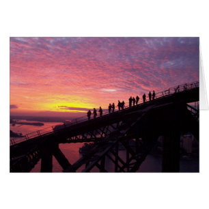 Sydney Harbor Bridge i Sunset Hälsningskort