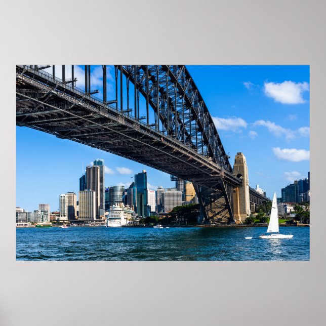 Sydney Harbor-bron över Harbour till staden Poster (Framsidan)