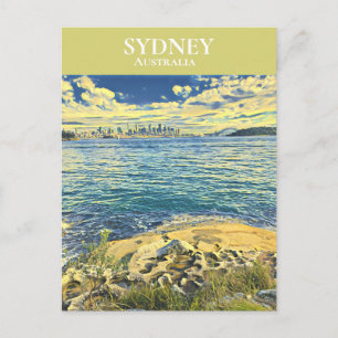 Sydney Harbor skyline digitala konstresor Vykort