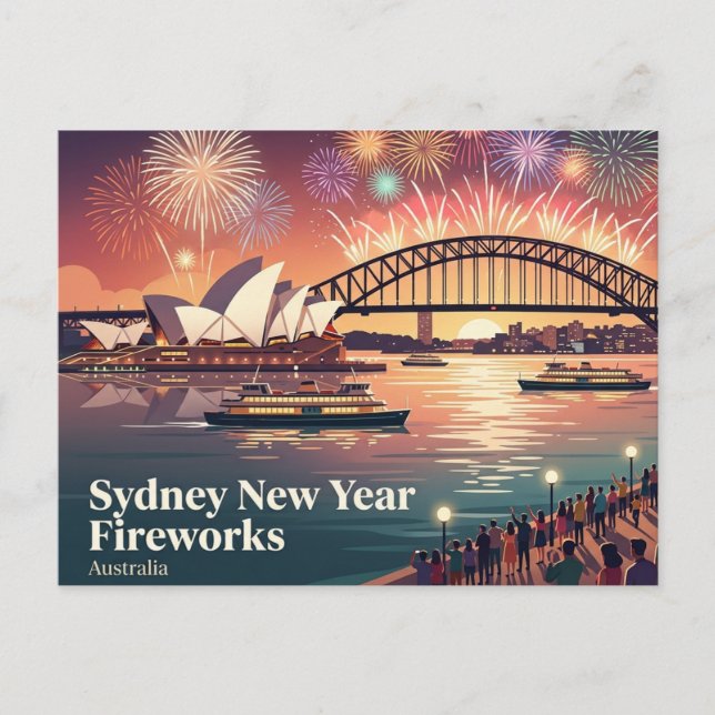 Sydney Harbour Australien Vykort (Framsida)