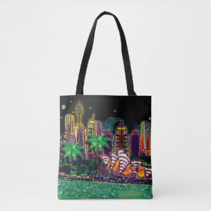 Sydney Harbour Black Himlar av Sequin Dreams Studi Tygkasse