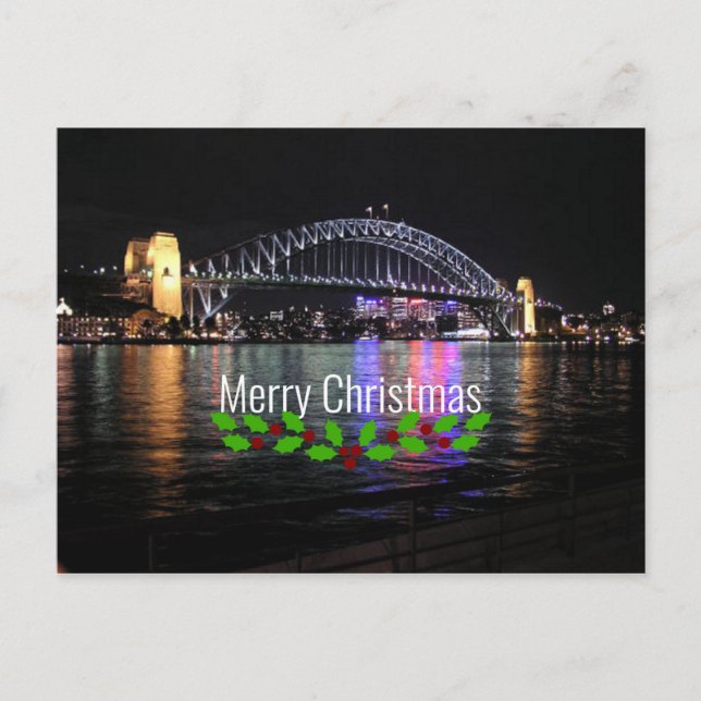Sydney Harbour Bridge - God jul! Vykort (Framsida)