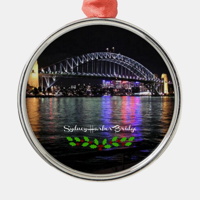 Sydney Harbour Bridge, märkt, julklapp Julgransprydnad Metall (Framsidan)