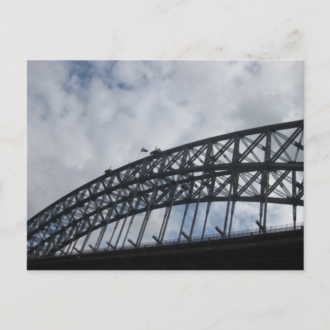Sydney Harbour Bridge med australiensiska flaggan Vykort (Framsida)