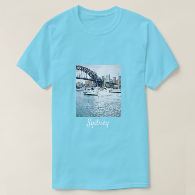 Sydney Harbour Bridge med yachts T Shirt (Design framsida)