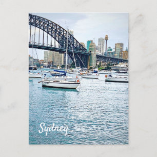 Sydney Harbour Bridge med yachts Vykort