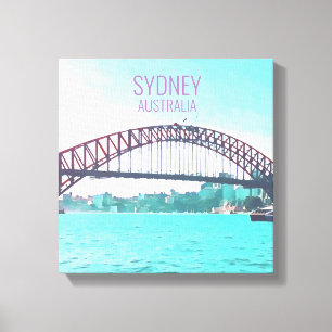 Sydney Harbour Bridge, modern resemtryckning Canvastryck