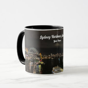 Sydney Harbour Bridge och Opera House by Night Mugg