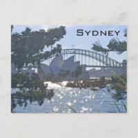 Sydney Harbour Bridge och operahuset