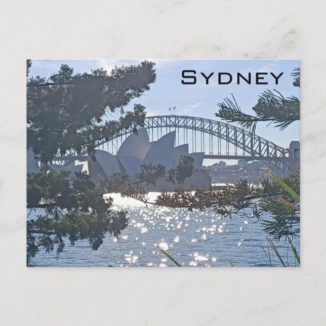 Sydney Harbour Bridge och operahuset Vykort (Framsida)