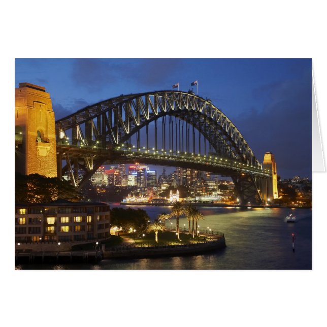 Sydney Harbour Bridge och Park Hyatt Sydney Hotel Hälsningskort (Framsidan Horizontal)