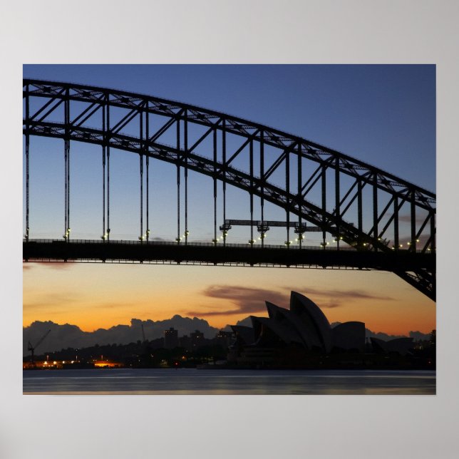 Sydney Harbour Bridge och Sydney Opera House 2 Poster (Framsidan)
