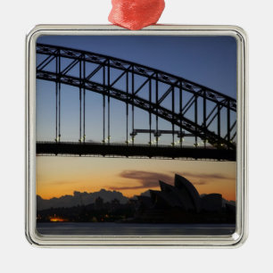 Sydney Harbour Bridge och Sydney Opera House kl 2 Julgransprydnad Metall