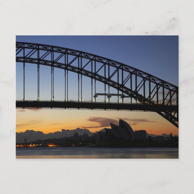 Sydney Harbour Bridge och Sydney Opera House kl 2 Vykort (Framsida)