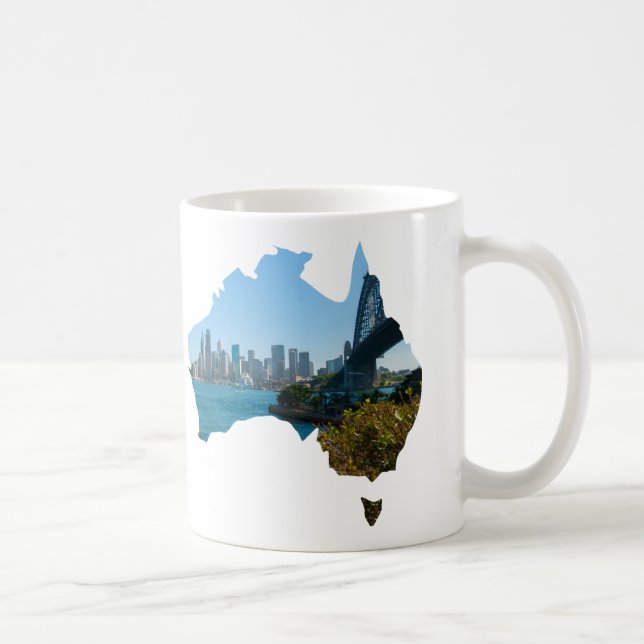 Sydney Harbour Bridge & Opera House Skyline Anpass Kaffemugg (Höger)