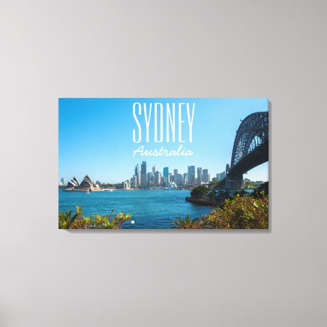 Sydney Harbour Bridge & Opera House Skyline Canvastryck (Framsida)