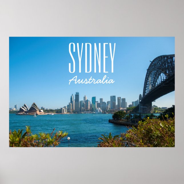 Sydney Harbour Bridge & Opera House Skyline Poster (Framsidan)