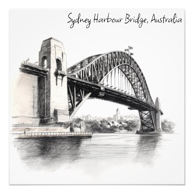 Sydney Harbour Bridge sketch Fototryck (Framsidan)