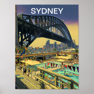 Sydney Harbour Bridge-väggardefor Poster